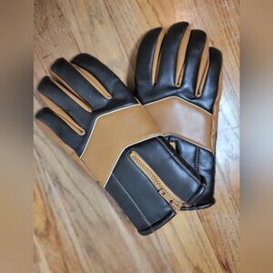 Vintage Men's Tan and Brown Gloves. Size M. Skl Motorccycle Riding Sherpa Lined